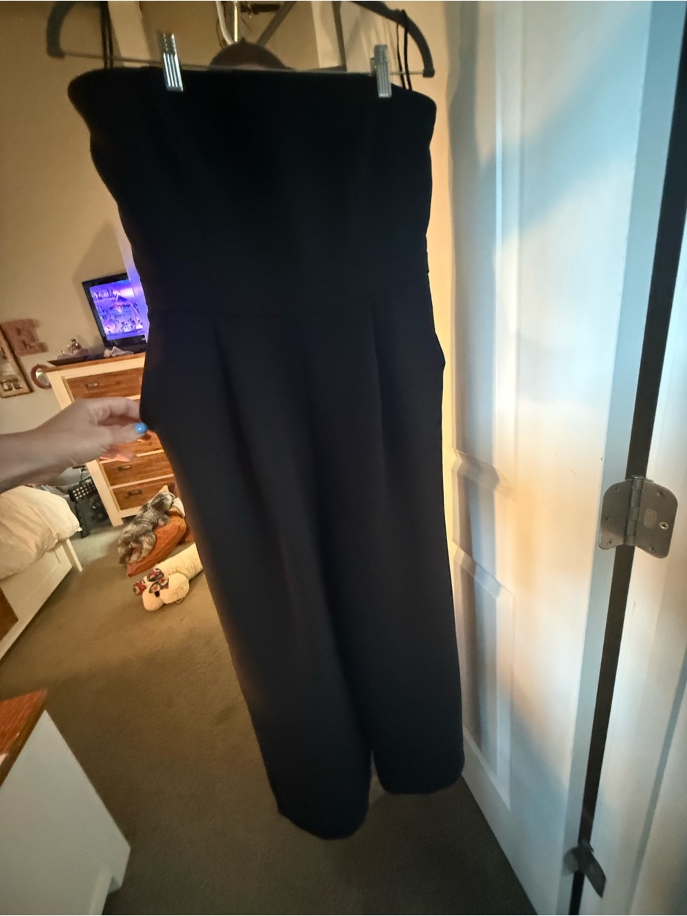 Strapless wide leg jumpsuit